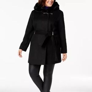 plus size toggle coat with hood